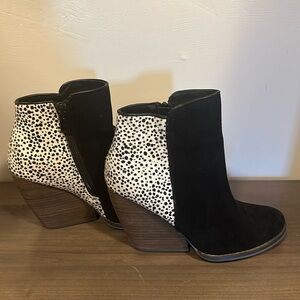 Black wedge booties